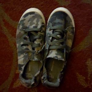Slip on shoes. Size 6. Camo